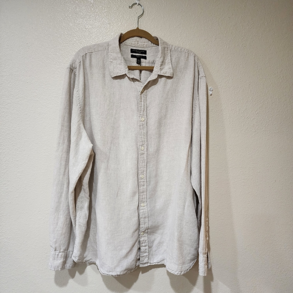 Banana Republic Standard Fit Men's Linen Button Up Shirt Long Sleeve size XXL